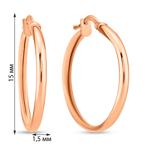 Серьги-кольца из красного золота (арт. 100742/15) – изображение 2