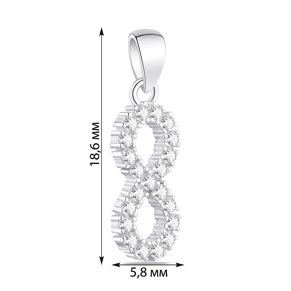 Серебряный кулон бесконечность с фианитами (арт. 7503/4756) – изображение 2