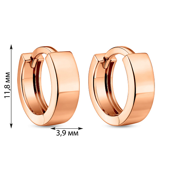 Сережки-кільця з червоного золота (арт. 110448) – зображення 4