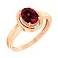 Золотое кольцо с гранатом и фианитами (арт. 141088Пк) – изображение 1
