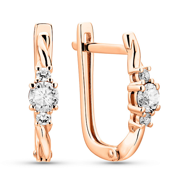 Серьги из красного золота с бриллиантами (арт. С011359020) – изображение 1
