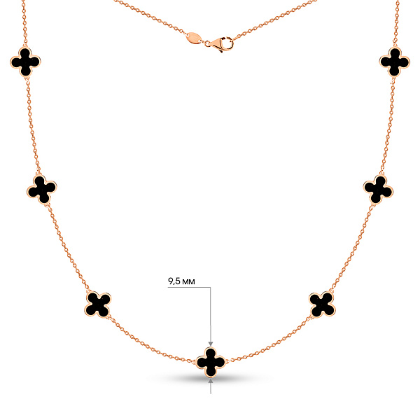 Колье из красного золота с эмалью (арт. 352870/10еч) – изображение 4