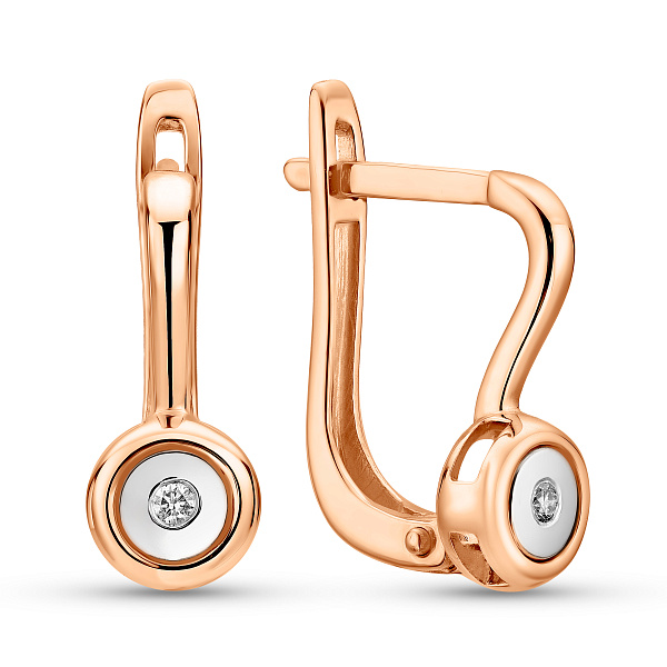 Золоті сережки з діамантами (арт. С011028) – зображення 1