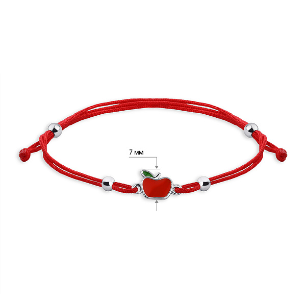 Браслет на красной нити с серебряными вставками (арт. 7309/1068кечбрю) – изображение 2