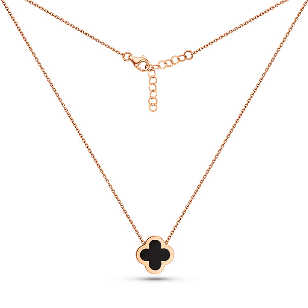 Золотое колье Клевер с эмалью (арт. 351215/10еч) – изображение 2