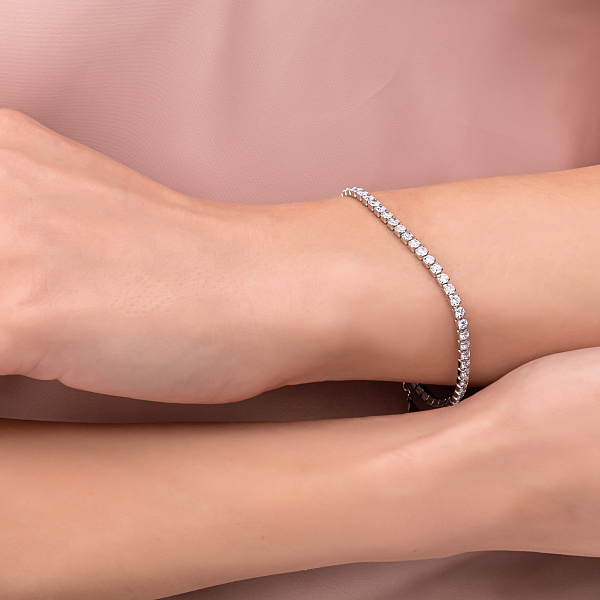 Срібний браслет з доріжкою з фіанітів (арт. 7509/1218/2) – зображення 2