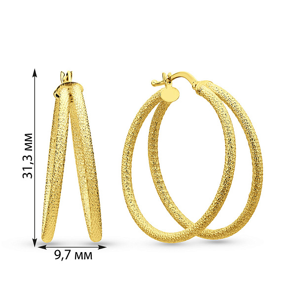 Серьги-кольца из желтого золота (арт. 1091896/30ж) – изображение 4