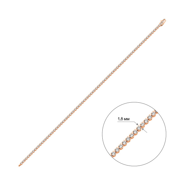 Золотой теннисный браслет (арт. 340038) – изображение 2