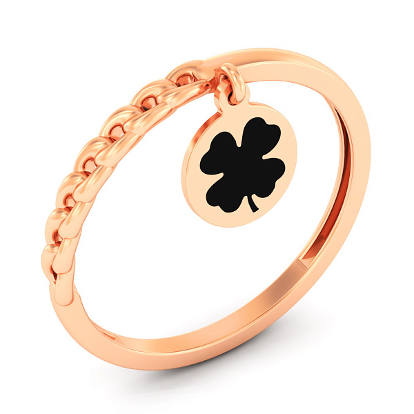 Золотое кольцо с подвеской (арт. 141318еч) – изображение 1