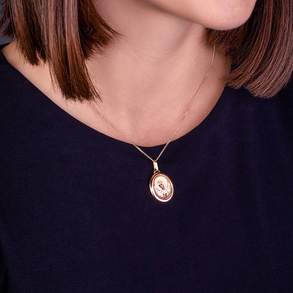 Золотая ладанка Божья Матерь «Семистрельная» (арт. 401700С) – изображение 2