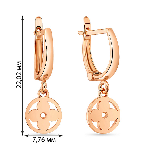 Золоті сережки з підвісками (арт. 108487) – зображення 2