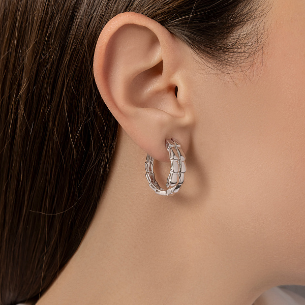 Срібні сережки-конго Змія (арт. 7502/10153/20) – зображення 3