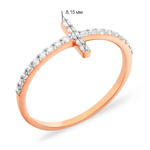 Золота каблучка з фіанітами (арт. 140699) – зображення 2