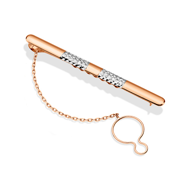 Зажим для галстука из красного золота с родированием (арт. 200090ра) – изображение 1