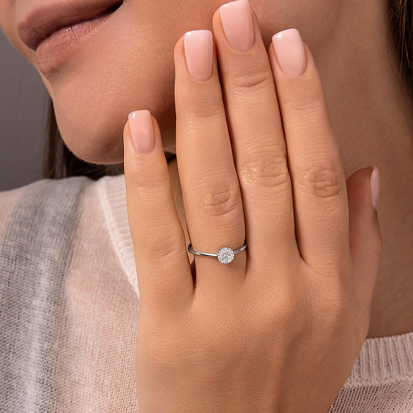 Золотое кольцо с бриллиантами (арт. К341358010б) – изображение 2