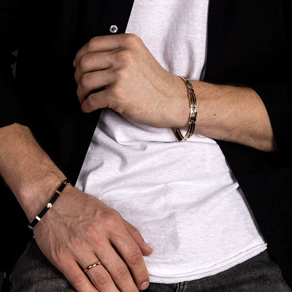 Золотой мужской браслет с ониксом (арт. 324577кбо) – изображение 4