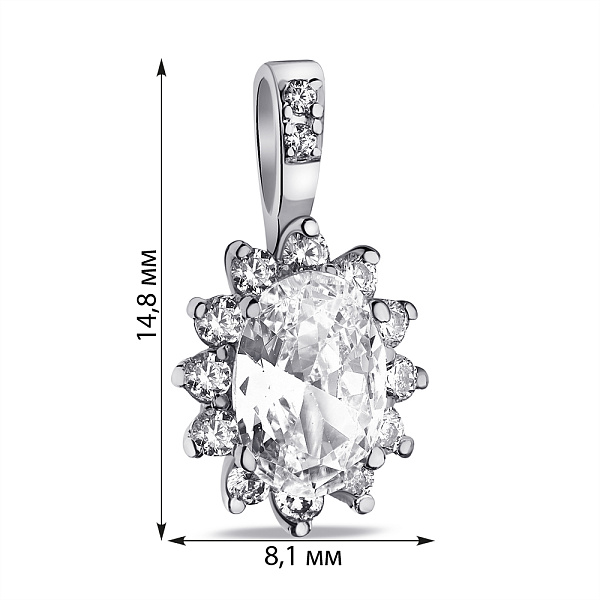 Серебряный кулон с фианитами (арт. 7503/2-0193.0.2) – изображение 2