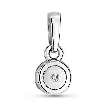 Фото Підвіска з білого золота з діамантом (арт. П011028б)