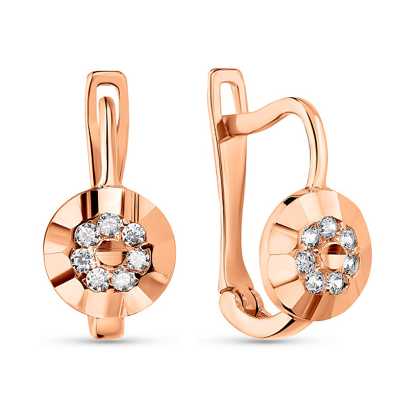 Дитячі золоті сережки з фіанітами  (арт. 108197) – зображення 1