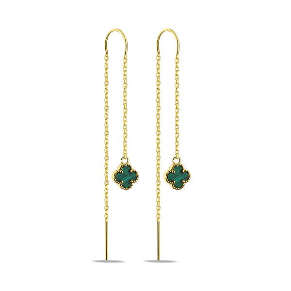 Срібні сережки-протяжки з жовтим родіюванням (арт. 7502/4538/8жмлх) – зображення 1