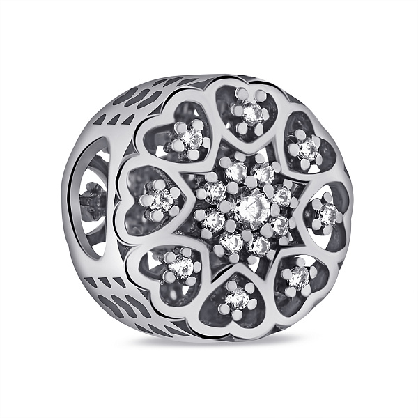 Серебряный шарм с россыпью камней (арт. 7903/П5Ф/7040) – изображение 1
