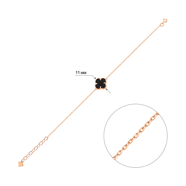 Браслет из красного золота с ониксом (арт. 341412/10о) – изображение 5