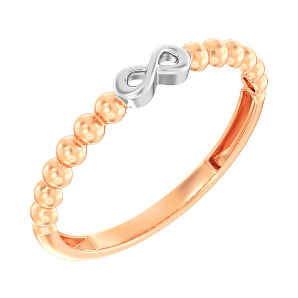 Золотое кольцо Бесконечность без камней (арт. 141194) – изображение 1