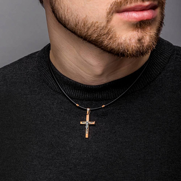 Натільний хрестик з розп'яттям з золота (арт. 501061) – зображення 3