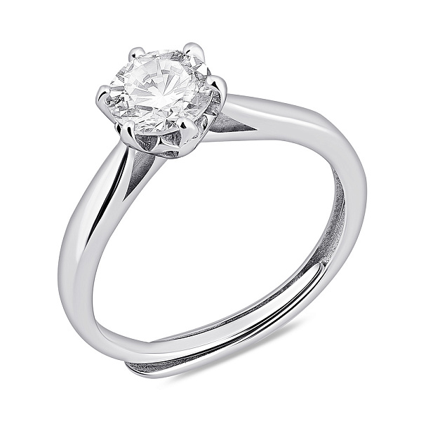 Серебряное кольцо с одним фианитом (арт. 7501/8088) – изображение 1