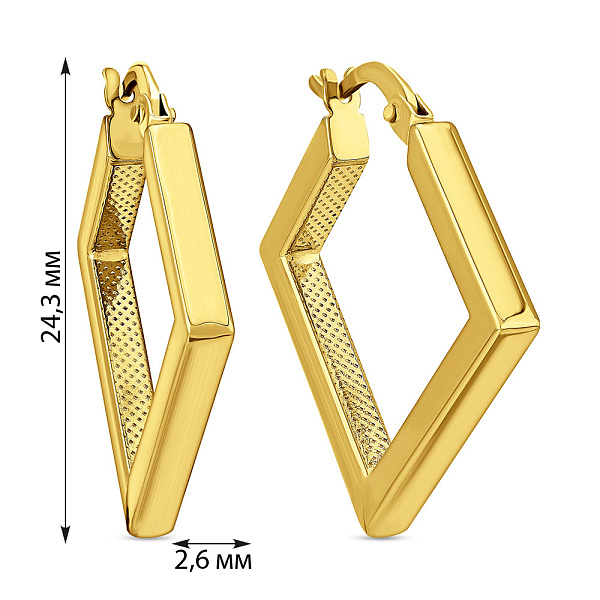 Серьги из желтого золота без камней (арт. 1091938ж) – изображение 2