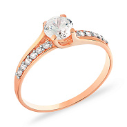 Фото Золотое кольцо с фианитами (арт. 140256)