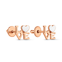 Золоті сережки пусети Love (арт. 110581)