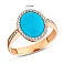 Золотое кольцо с бирюзой и фианитами (арт. 140693ПюГ) – изображение 2