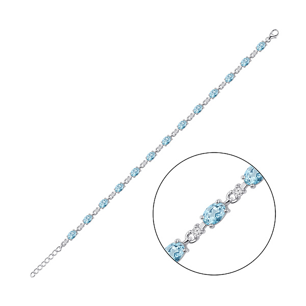 Серебряный браслет с топазами и фианитами (арт. 7509/2190912Пг) – изображение 1