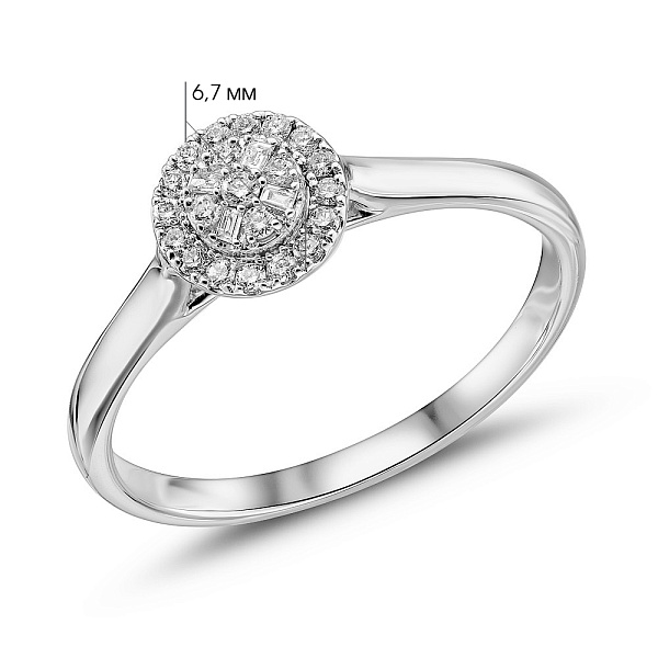 Каблучка з білого золота з діамантами (арт. К341394015б) – зображення 2