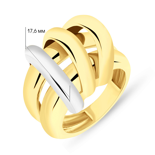Массивное кольцо из желтого и белого золота (арт. 155660жб) – изображение 5