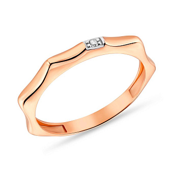 Кольцо из красного золота с фианитом (арт. 155284)