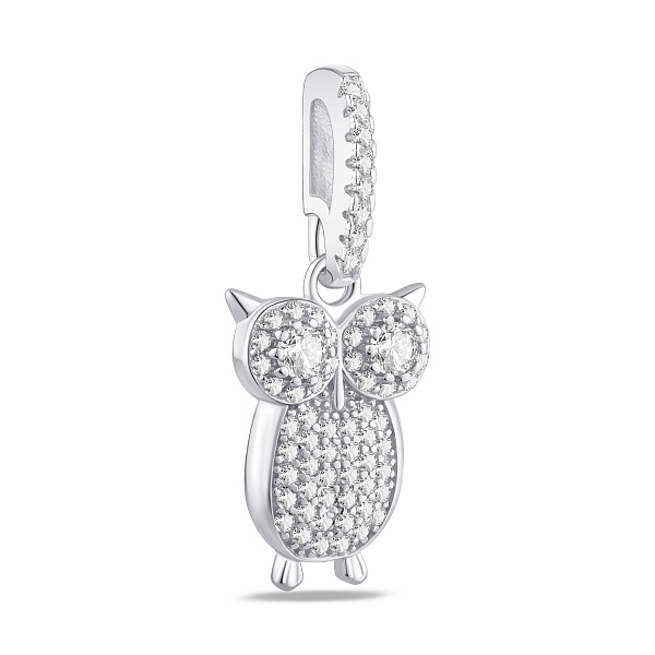 Серебряный кулон сова с фианитами (арт. 7503/4755) – изображение 1