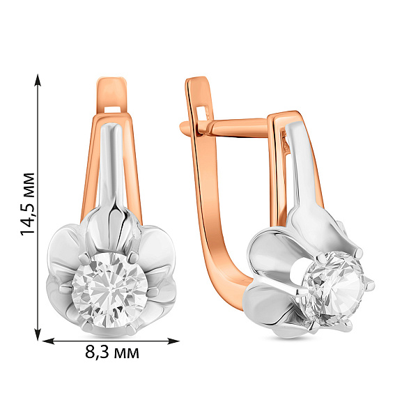 Серьги из красного золота с родированием (арт. 105287) – изображение 2