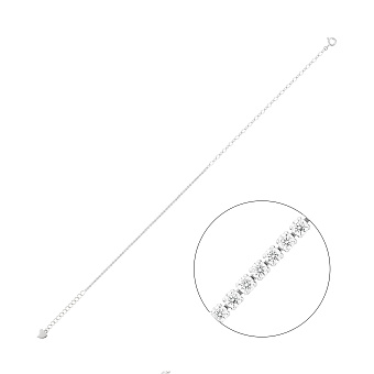 Серебряный браслет на ногу с фианитами (арт. 7509/5167н)