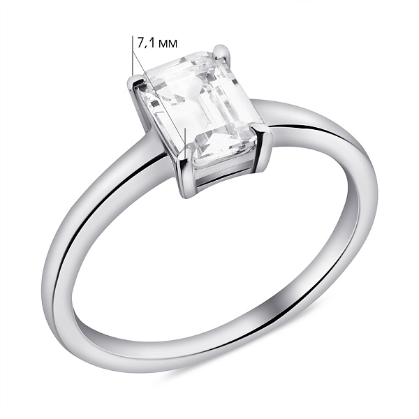 Серебряное кольцо с фианитом (арт. 7501/6018) – изображение 2