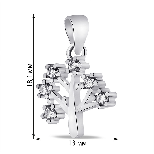 Серебряный кулон с фианитами (арт. 7503/3874) – изображение 2