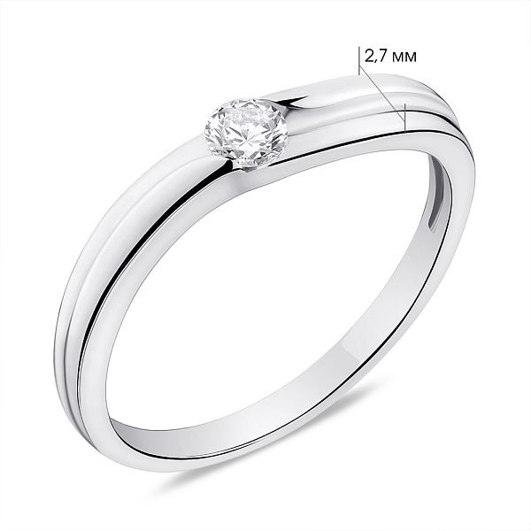 Кольцо из серебра с фианитом (арт. 7501/6281) – изображение 2