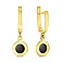 Сережки-підвіски з жовтого золота з оніксом (арт. 104182/1жо) – зображення 1