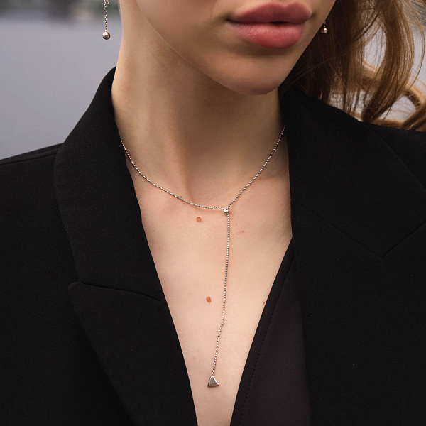 Колье Fly из белого золота с длинной подвеской (арт. 352375/1б) – изображение 3