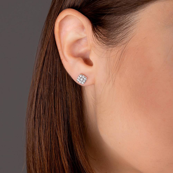 Золоті сережки пусети з діамантами (арт. С341308020б) – зображення 2