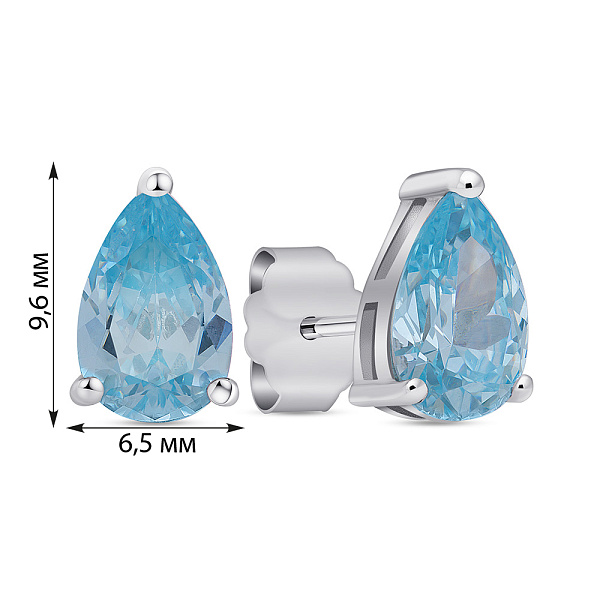 Серьги-пусеты из серебра с альпинитами (арт. 7518/7168аг) – изображение 2
