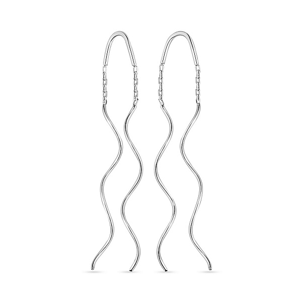 Сережки-протяжки з білого золота (арт. 105268б) – зображення 1