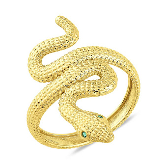 Золота каблучка Змія з фіанітами (арт. 1401057жз)