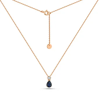 Золотое колье с сапфиром и бриллиантом (арт. Ц011753с)